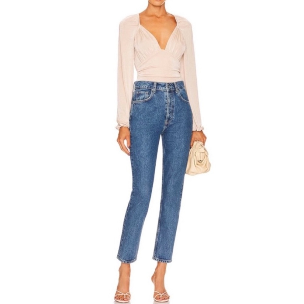 Free People Cream Top and Blue Jeans Set
